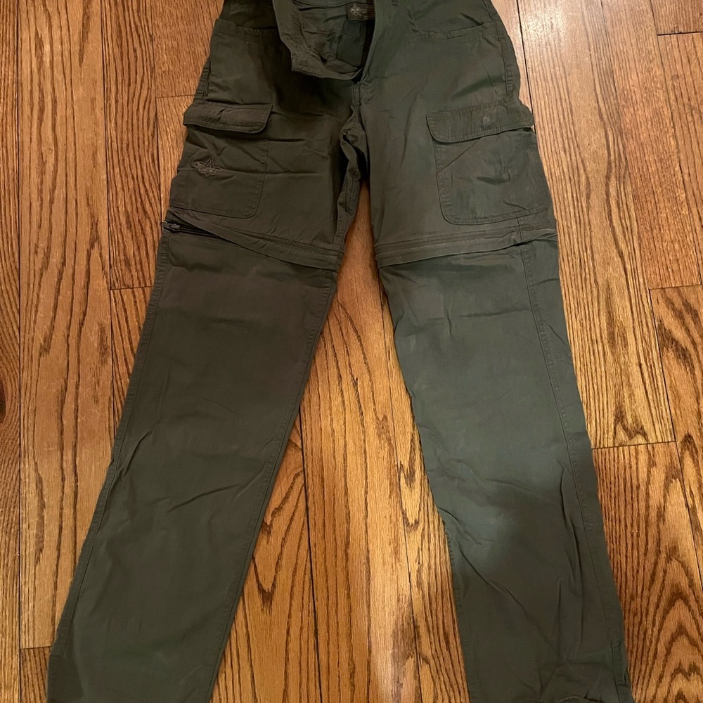 Men's Olive Boy scouts zip off Cargo Pants 30 waist